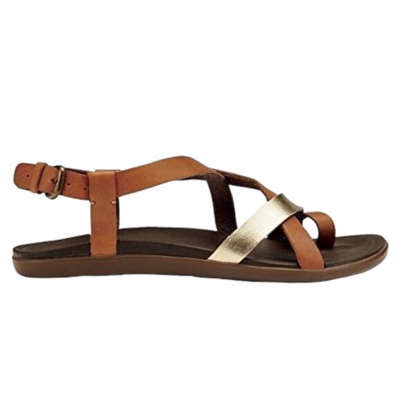 OluKai Sandals Women's Size 11 Upena Mustard/Bubbly Strappy Slide On - Picture 1 of 8